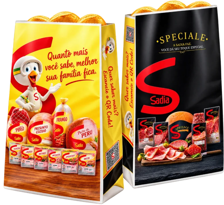 Exemplo de anúncio no saquinho — Sadia