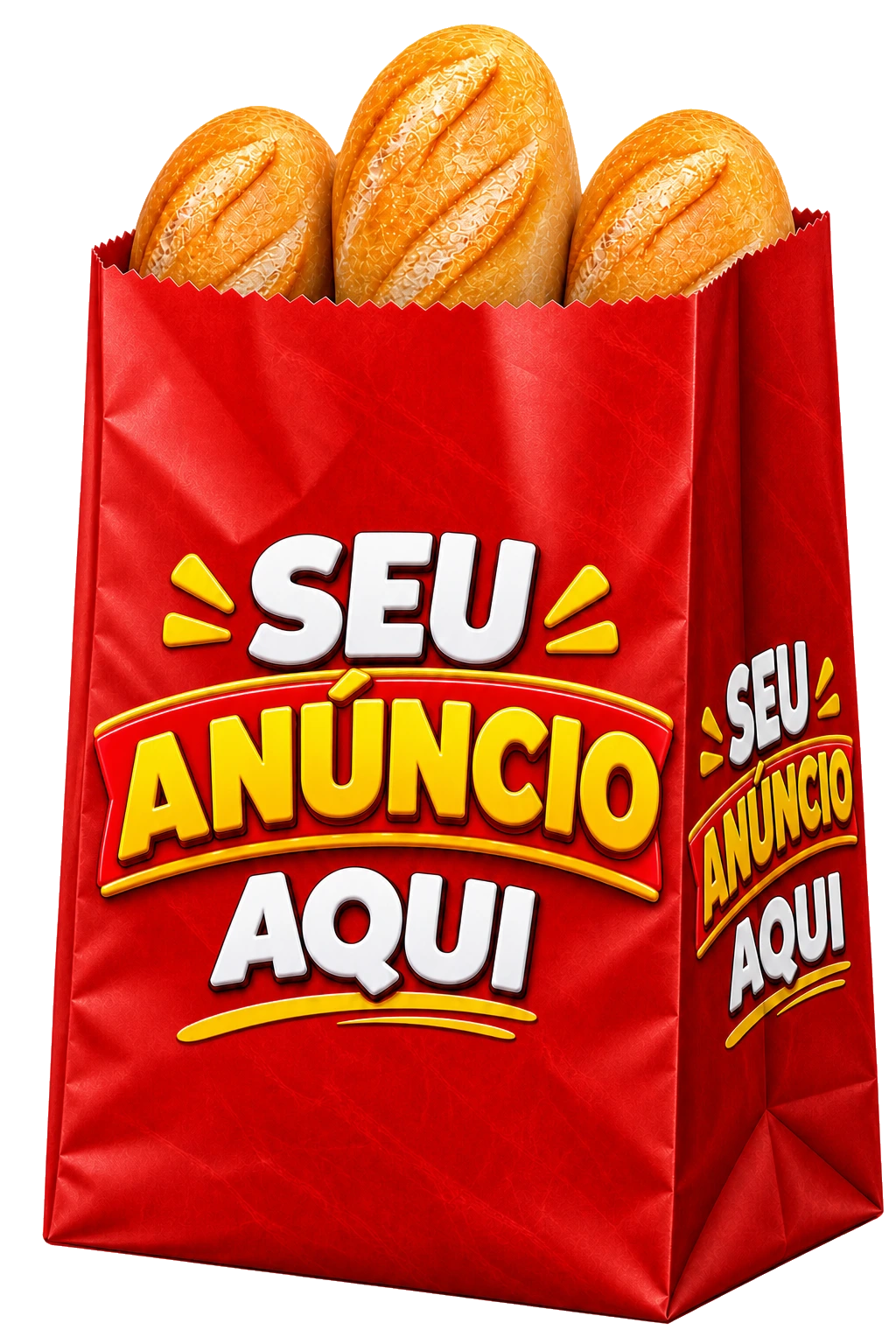 Saquinho de pão Premia Pão com o espaço do anunciante — Seu anúncio aqui